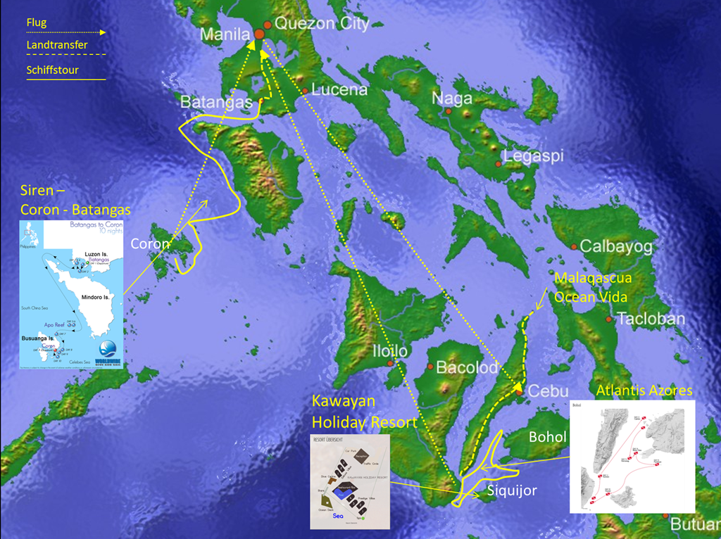 Reiseroute Philippinen 2012